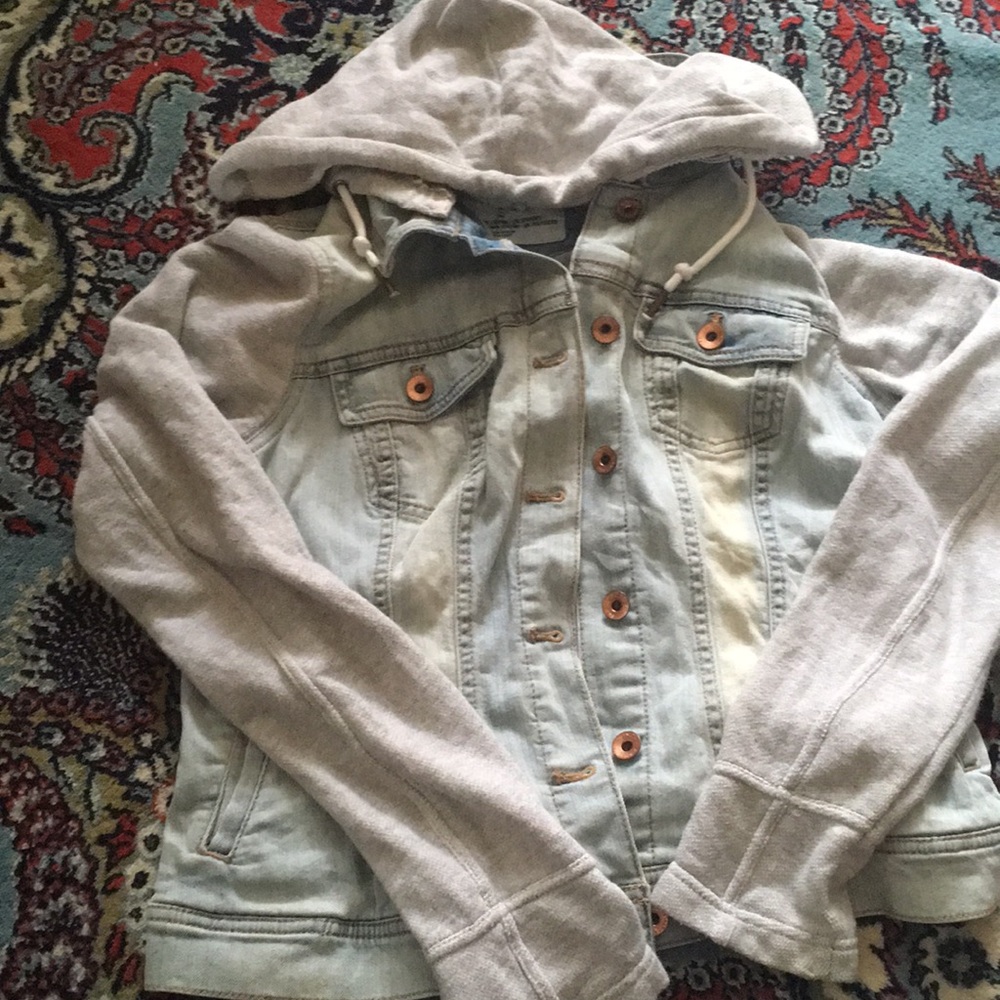 Denim Jacket with Cotton sleeves and hood